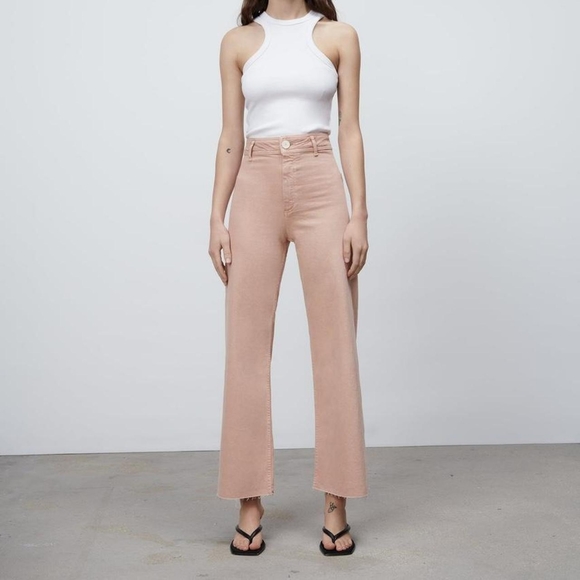Zara | Jeans | Zara Pink Jeans Size 2 The Marine Straight | Poshmark